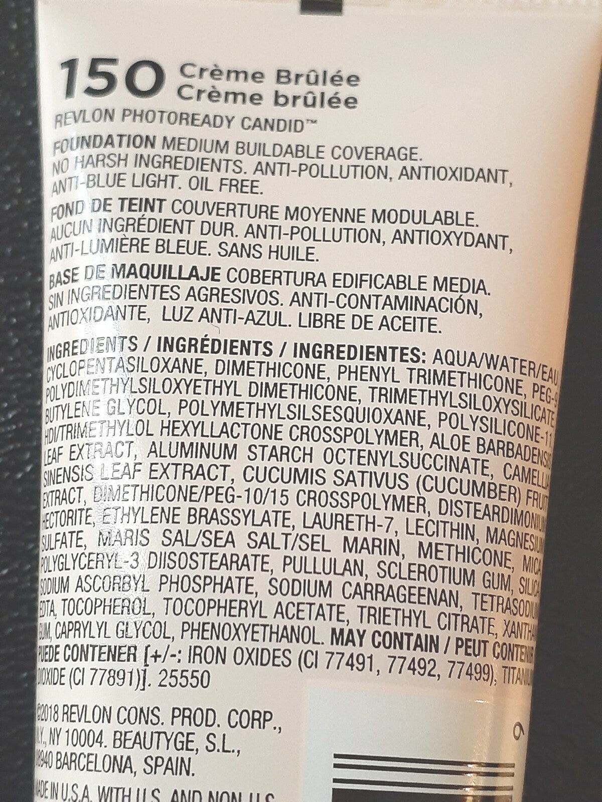 (1) Revlon Photoready Candid Natural Finish Foundation 150 Creme Brulee .75 Fl.