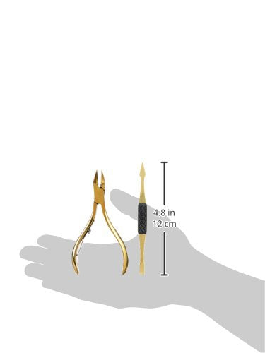 Gold Series Ingrown Away Set, Includes Toenail Nipper and Dual Ended Toenail Tool, Titanium Coated for Maximum Durability