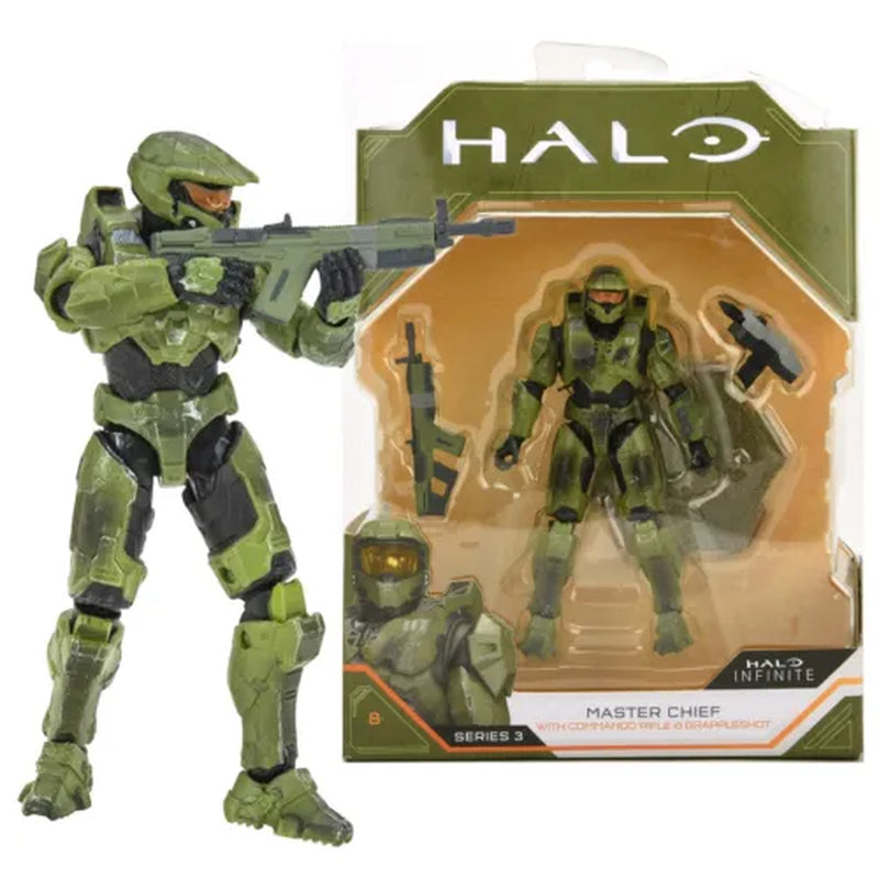 Wicked Cool Toys Halo Infinite Series 3 Master Chief with Commando Rifle & Grappleshot