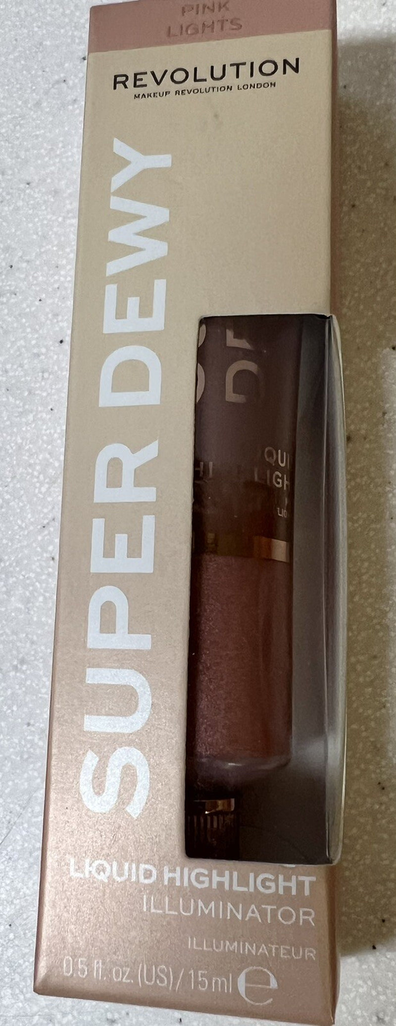 Revolution Beauty Super Dewy Liquid Highlight Illuminator Pink Lights 0.5 Oz