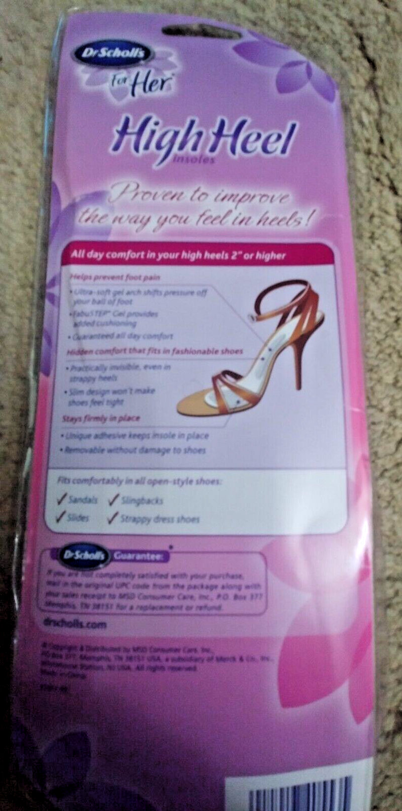 Dr Scholls for Her High Heel Gel Insoles Women Shoe Sizes 6 to 10