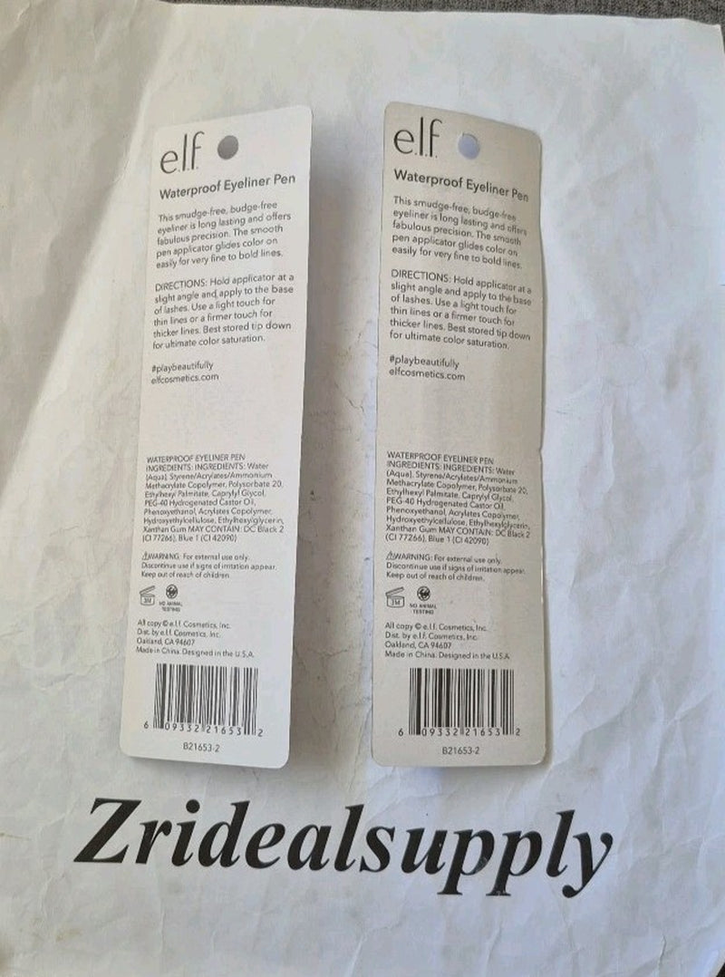 Elf Eyeliner Pen Waterproof Midnight SEALED PACK 0F 2