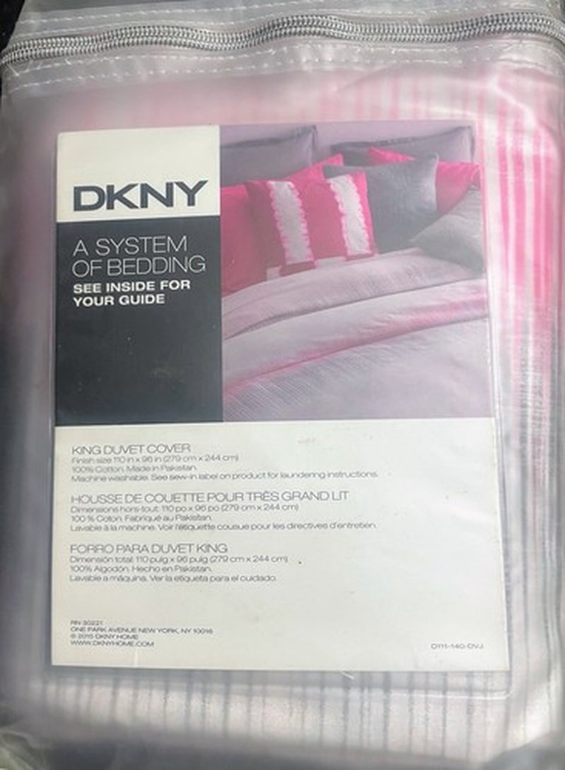 DKNY King Duvet Cover Frequency 110 in X 96 in 100% Cotton