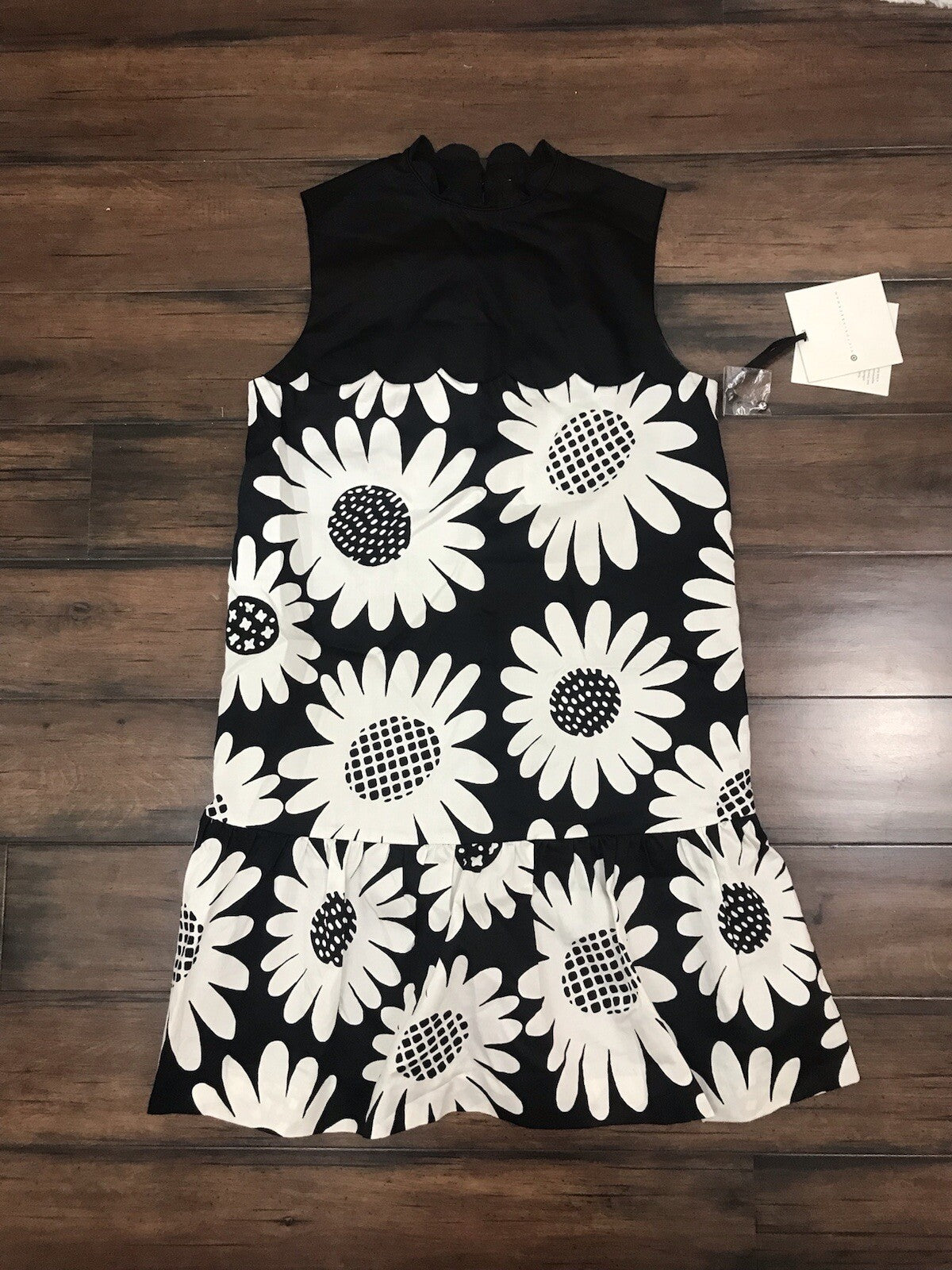 NWT - Victoria Beckham for Target Black Daisy Scallop Trim Dress - Size XS