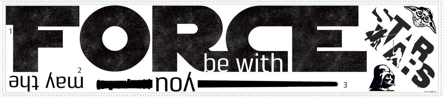 Roommates Star Wars Classic May the Force Peel and Stick Wall Decals by Roommates, RMK3011SCS, 35" X 9"