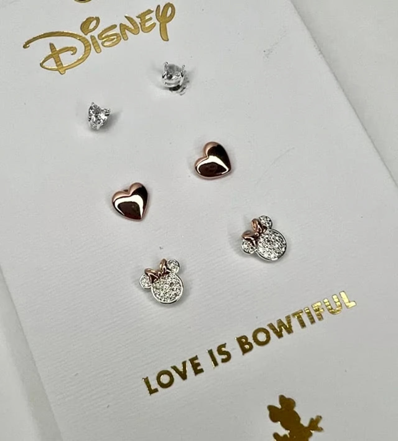 DISNEY MINNIE LOVE IS BOWTIFUL EARRINGS 3 PAIRS