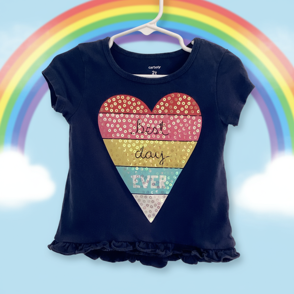 Carters Best Day Ever Heart Tee Shirt 9 months