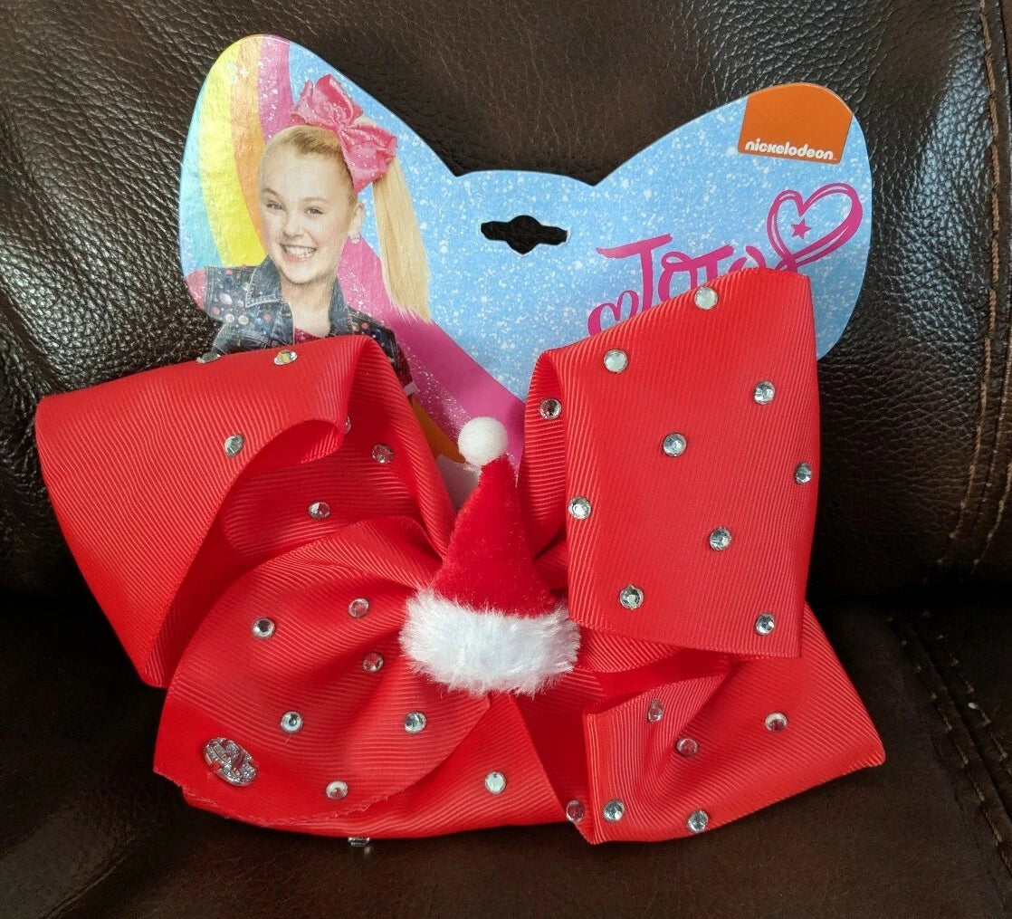 Jojo Siwa Signature Bow Red Santa Hat Christmas. New