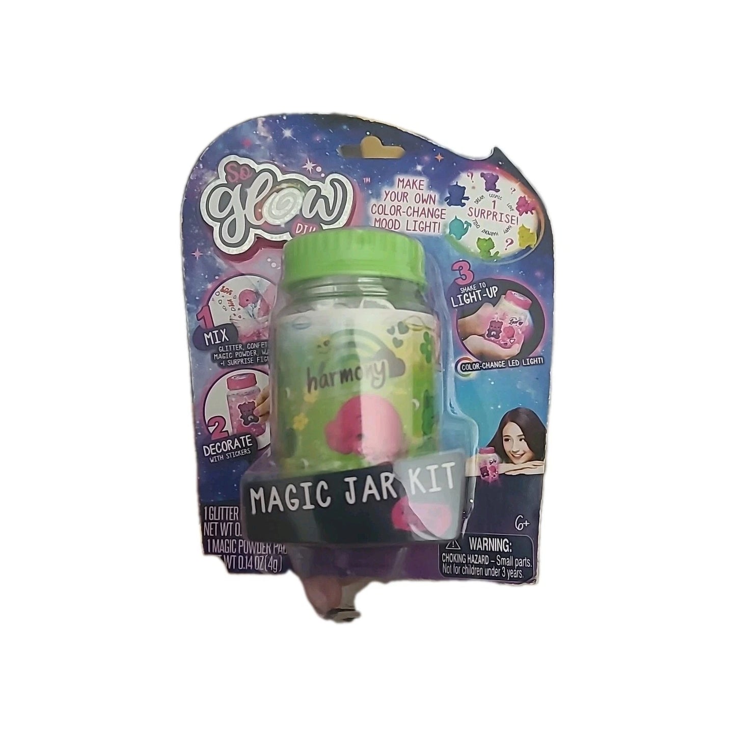 So Glow Mini Jar Single Blister Cards GREEN Magic Jar Kit DIY