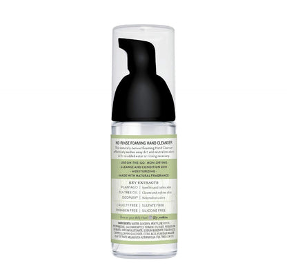 No-Rinse Foaming Hand Cleanser – Hand Soap in Pump Dispenser – Bathroom & Kitchen Foam Cleaner – All Natural, Alcohol Free, Lemongrass, 1.6 Fl. Oz., Single