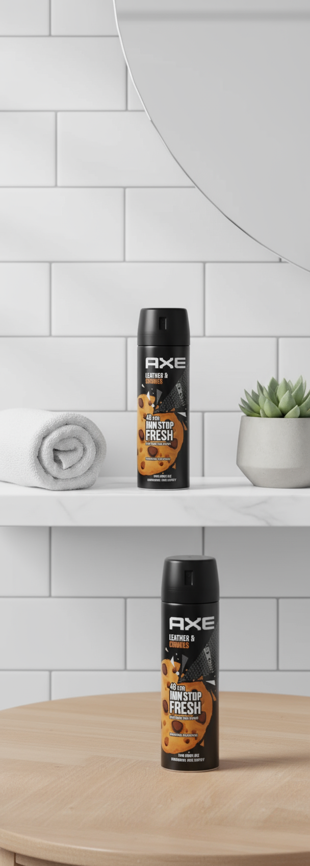 Twin pack AXE BODY SPRAY LEATHER COOKIES  48 HOURS FRESH  150 ML