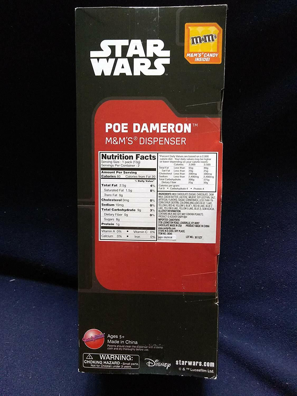 Disney Star Wars M&M Candy Dispenser Poe Dameron