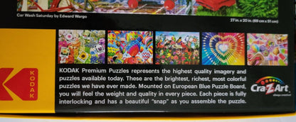 1000 Piece Puzzle Kodak Premium Jigsaw Car Wash Bonus Poster Colorful New
