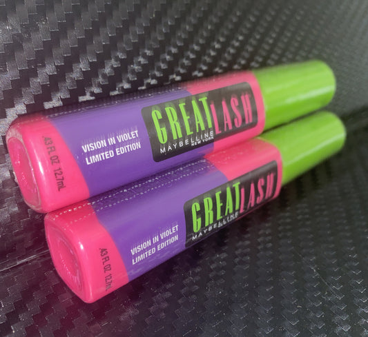 Lot of 2 Maybelline Great Lash Limited Edition Mascara- Color: Vision in Violet