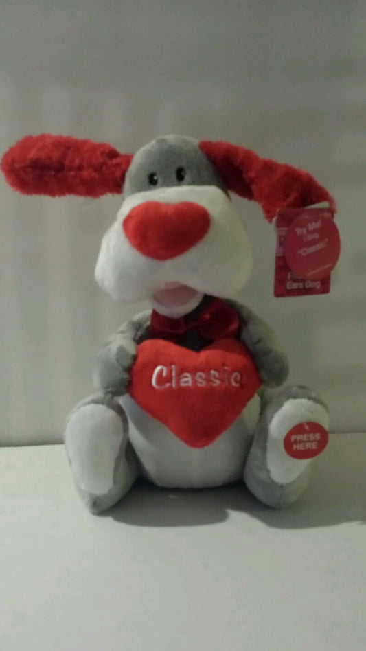 Flapping Ears Dog Toy in Red and Pink
