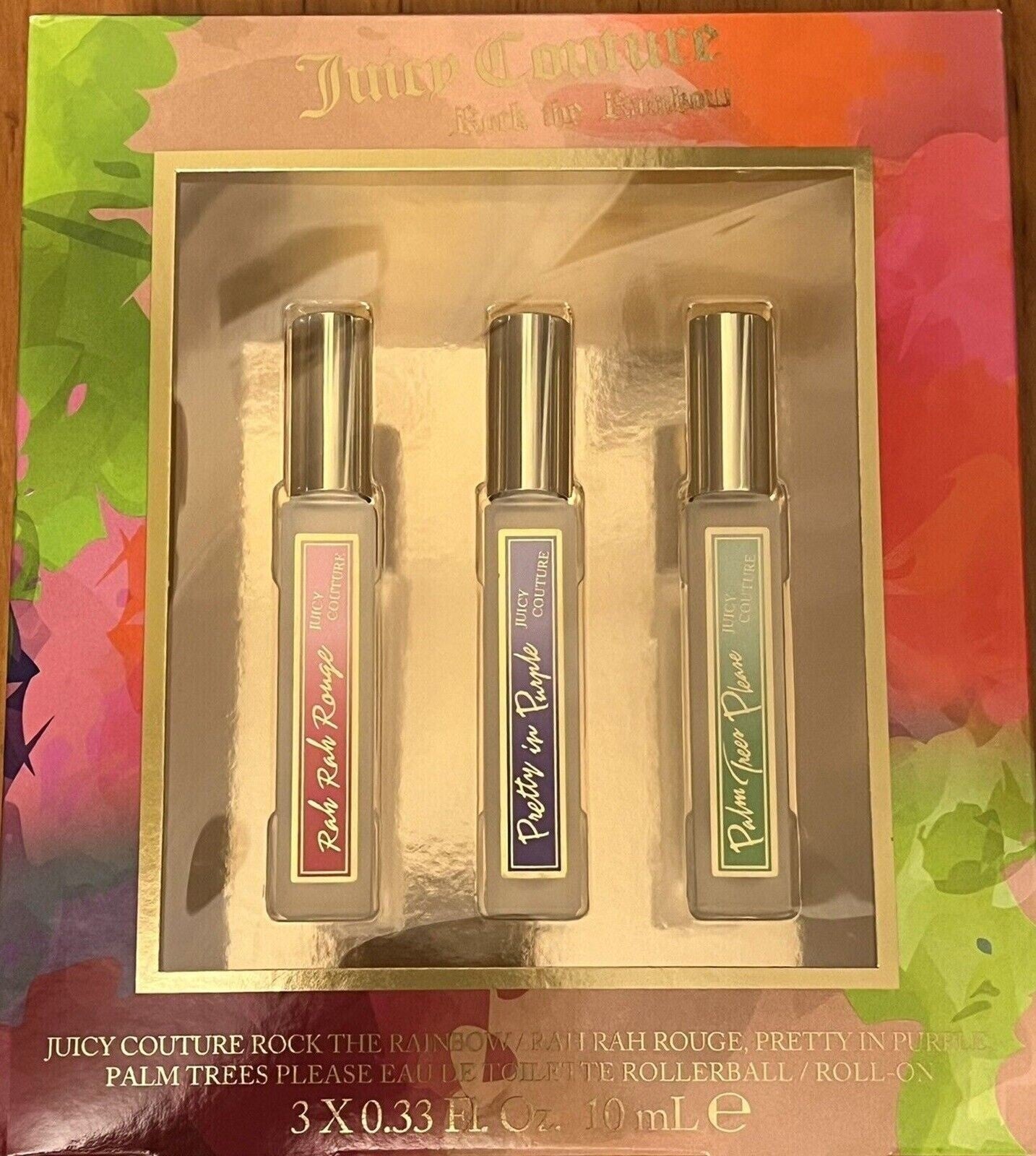 Juicy Couture Rock the Rainbow Perfume Rollerballs 3 Pc Gift Set