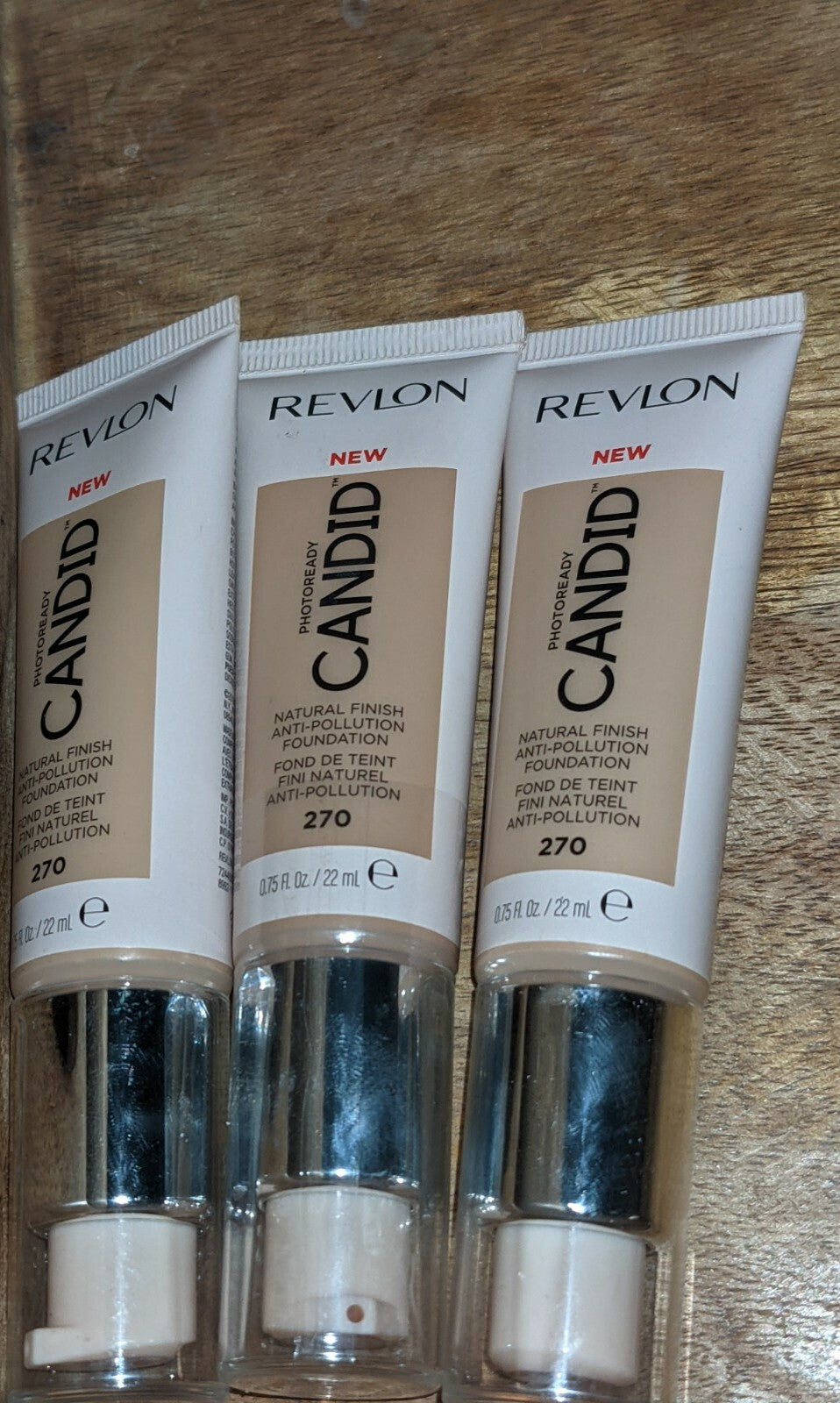 Revlon Photoready Candid Natural Finish Foundation 270 Med Beige 0.75Oz Lot of 3