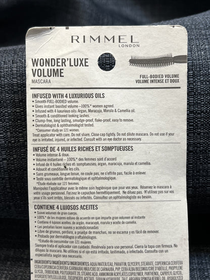 Rimmel London Wonder'Luxe Volume Mascara 001 Black .37 Fl Oz New