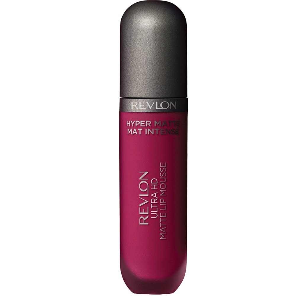Revlon Ultra HD Lip Mousse Hyper Matte, Longwearing Creamy Liquid Lipstick in Plum / Berry, Crimson Sky (820), 0.2 Oz