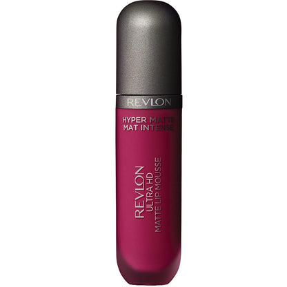Revlon Ultra HD Lip Mousse Hyper Matte, Longwearing Creamy Liquid Lipstick in Plum / Berry, Crimson Sky (820), 0.2 Oz