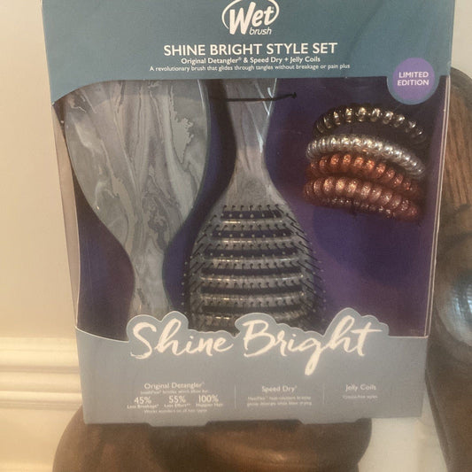 WET BRUSH Shine Bright Set w/ Original &  speed dry brush