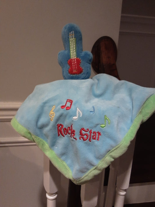 Baby Essentials Reversible Lovey Boys Super Star Rockstar Plush Security Blanket