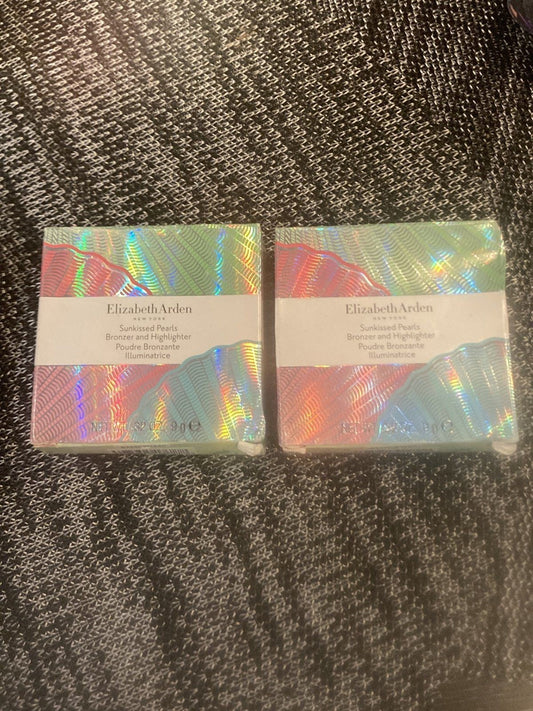 2 pack Elizabeth arden sun kissed pearl bronzer and highlighter