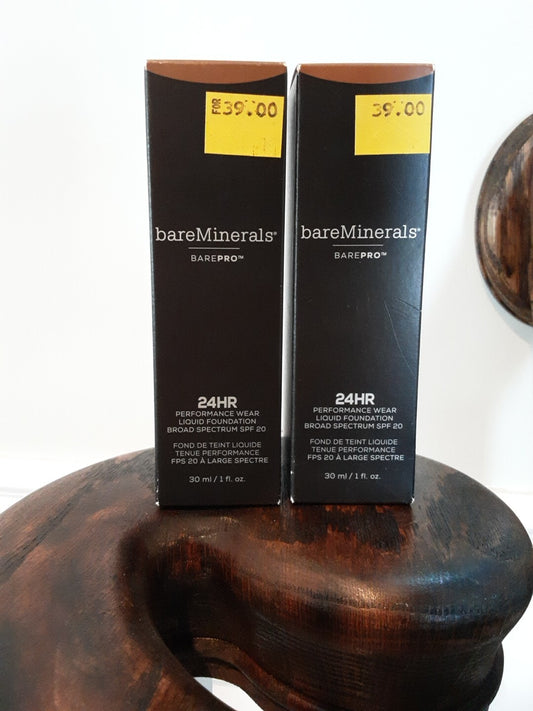 2 Pk Bareminerals Barepro Performance Wear Liquid Foundation - #27 Espresso 1oz