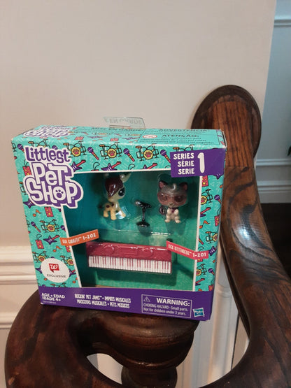 Littlest Pet Shop Rockin Pet Jams Series 1 Gia Giraffi & Kick Kittenberg New 