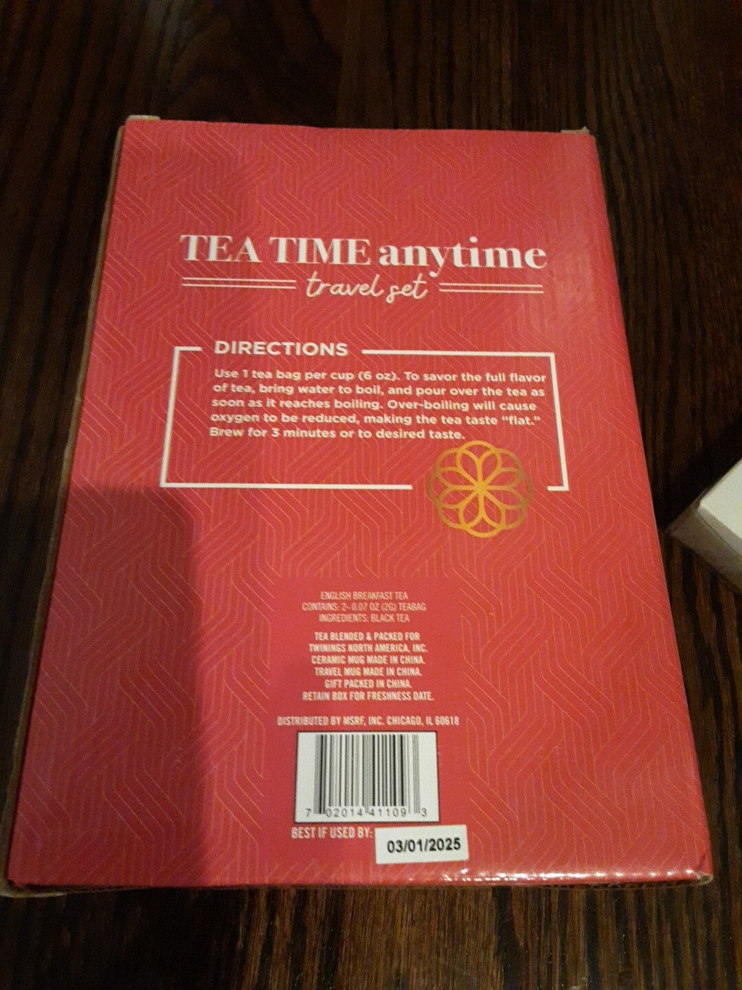 Twinings Tea Time Anytime Travel Set Stainless Steel Tumbler Ceramic Mug Tea NEW
