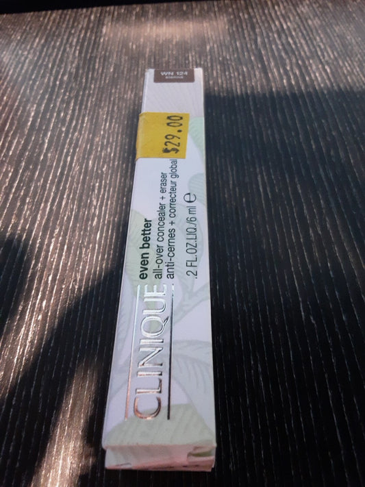 Clinique Even Better All Over Concealer + Eraser NEW IN BOX WN 124 Sienna