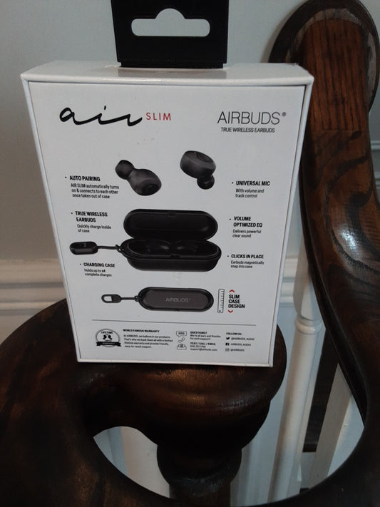 Air Slim True Wireless Bluetooth Airbuds (Bluetooth Earbuds) - Black 