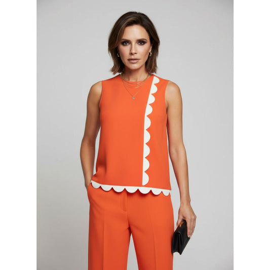 Victoria Beckham x Target Scalloped-Detail Tank Top size small 