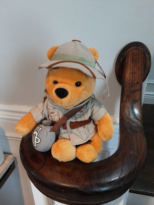 NWT Disney Animal Kingdom Safari Winnie the Pooh Stuffed Animal Plush Toy BB21
