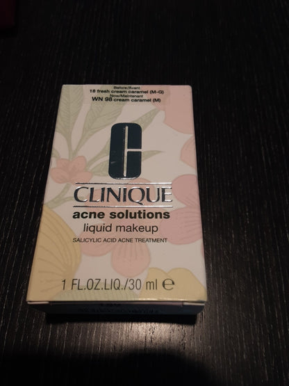 Clinique Acne Solutions Liquid Makeup #18 Fresh Cream Caramel M - 30mL / 1 Oz.
