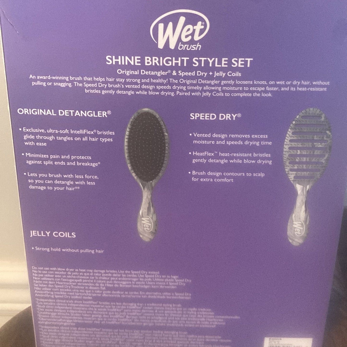 WET BRUSH Shine Bright Set w/ Original &  speed dry brush