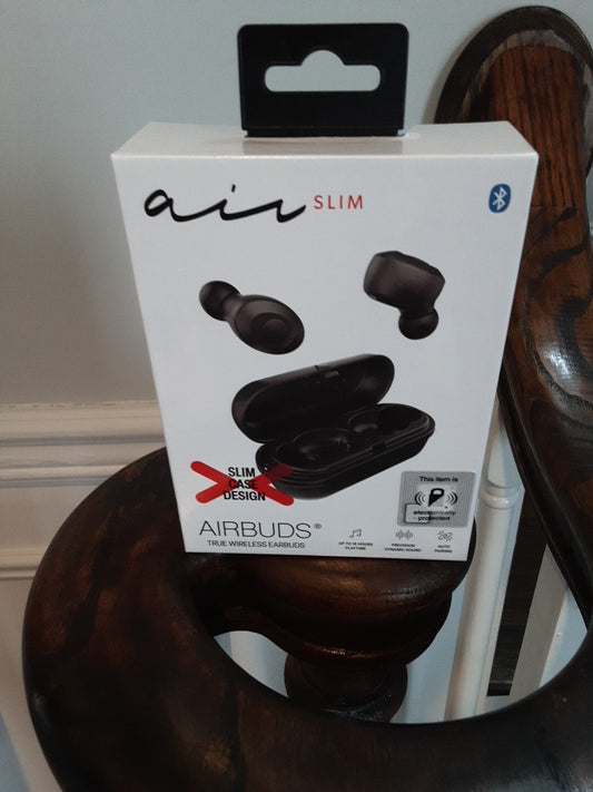 Air Slim True Wireless Bluetooth Airbuds (Bluetooth Earbuds) - Black 