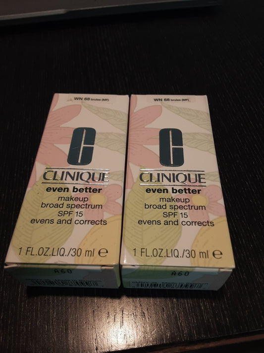 2 Pack Clinique Even Better Makeup Broad Spectrum SPF15-Brulee WN68