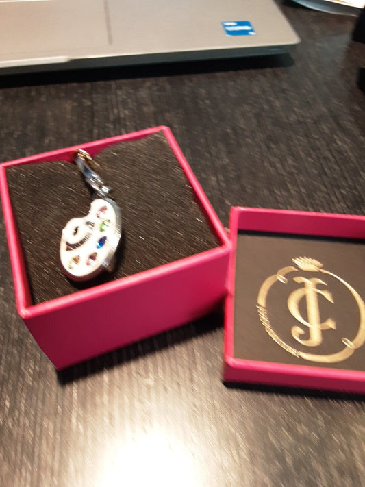 New IN Box  Juicy Couture Painter`s Brush AND Palette Charm New Rare 
