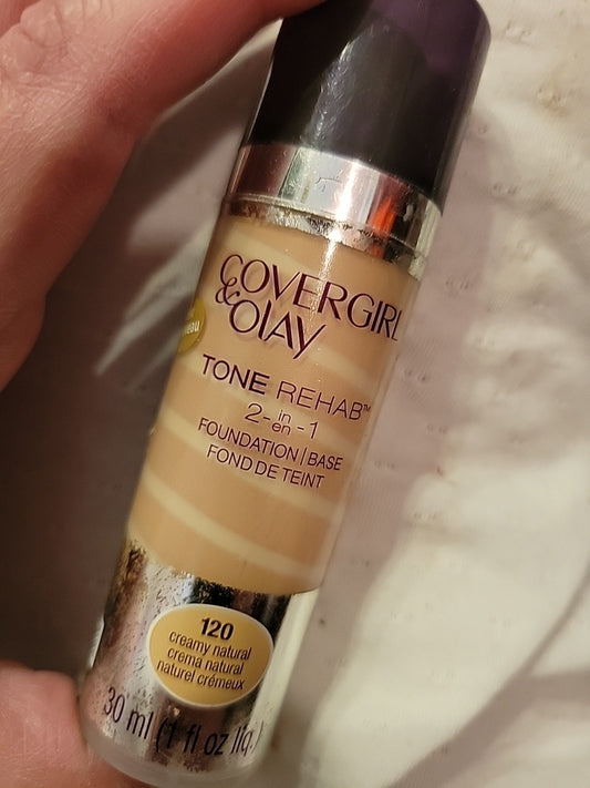 COVERGIRL + OLAY Tone Rehab 2 in 1 Foundation 1 Fl Oz - 120 Creamy Natural
