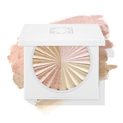 OFRA Pressed Powder Highlighter - Face Makeup | All of the Lights - 4 Shades in 1 Pan | Pearl Shimmer Liquid-To-Baked Powder Highlighter | Refillable Pan | Cruelty-Free Beauty Essential | 7G
