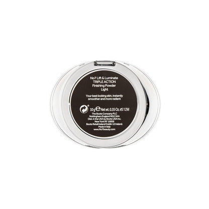 No7 Lift & Luminate Triple Action Powder - Light - Pressed Makeup Setting Powder for Face - Compact Setting Powder Reduces the Appearance of Fine Lines & Enhances Glow (10G)