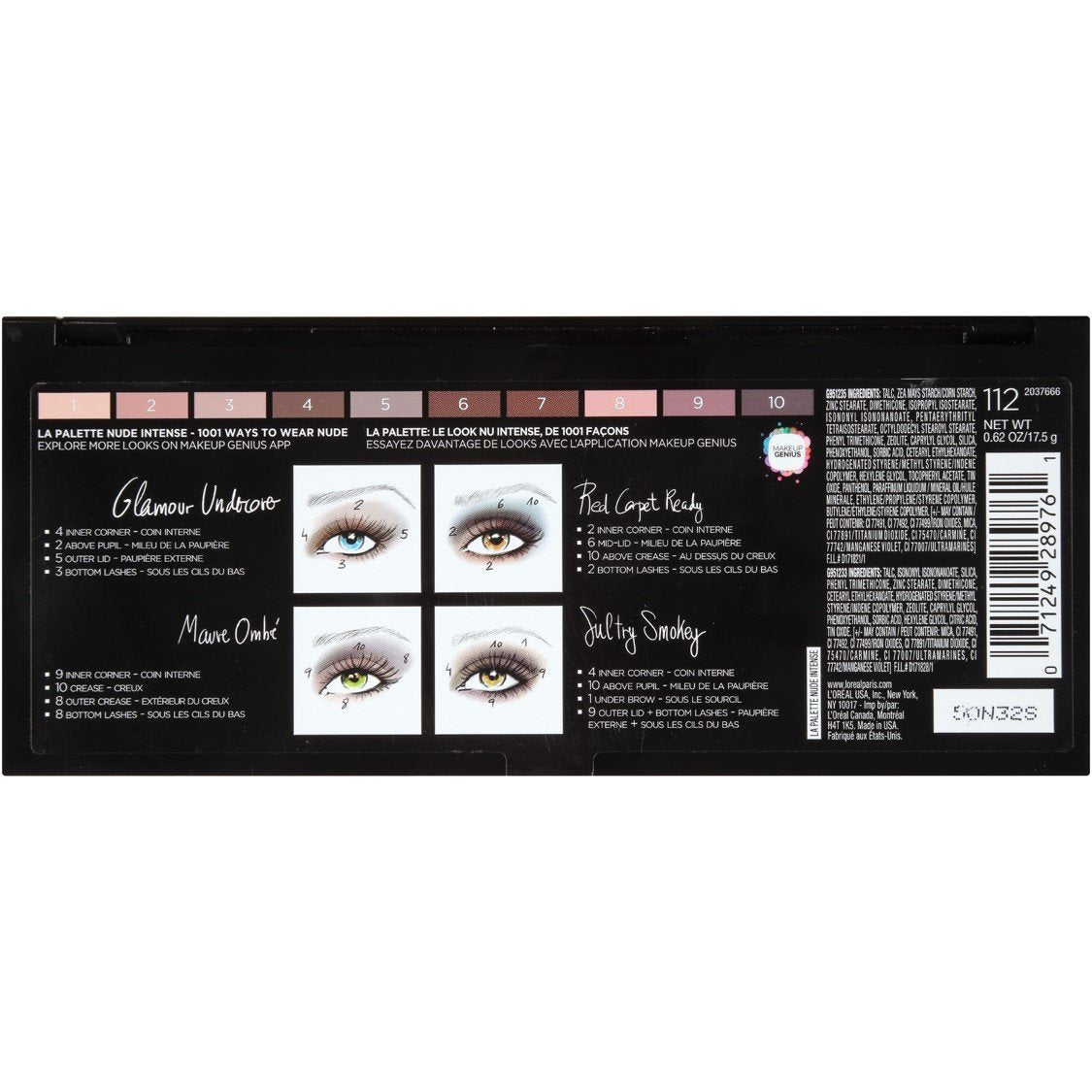 L’Oréal Paris Makeup Colour Riche Eye 'La Palette Nude' Eye Shadow Palette with Brush, 112 Nude Intense, 0.62 Oz.