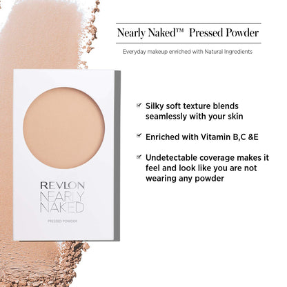Revlon Nearly Naked Pressed Powder, Medium Deep/040, 0.28 Ounce