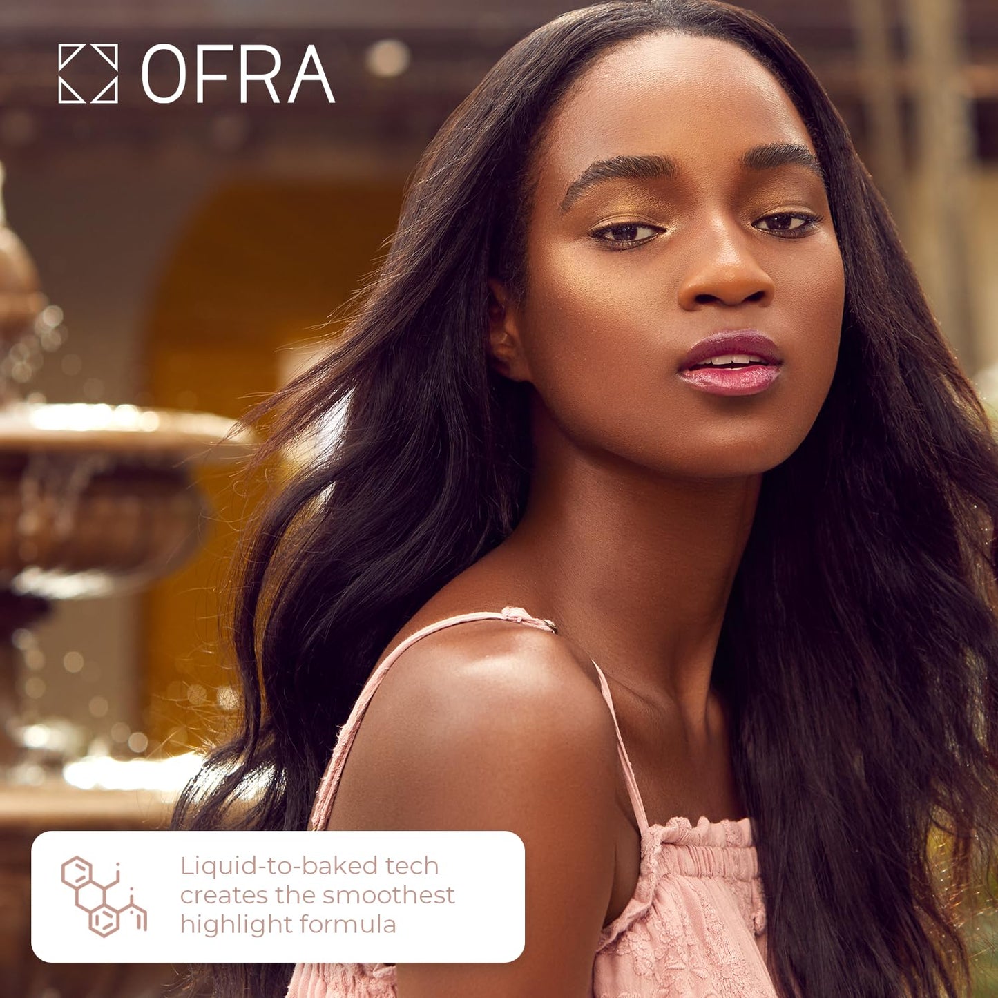 OFRA Pressed Powder Highlighter - Face Makeup | All of the Lights - 4 Shades in 1 Pan | Pearl Shimmer Liquid-To-Baked Powder Highlighter | Refillable Pan | Cruelty-Free Beauty Essential | 7G