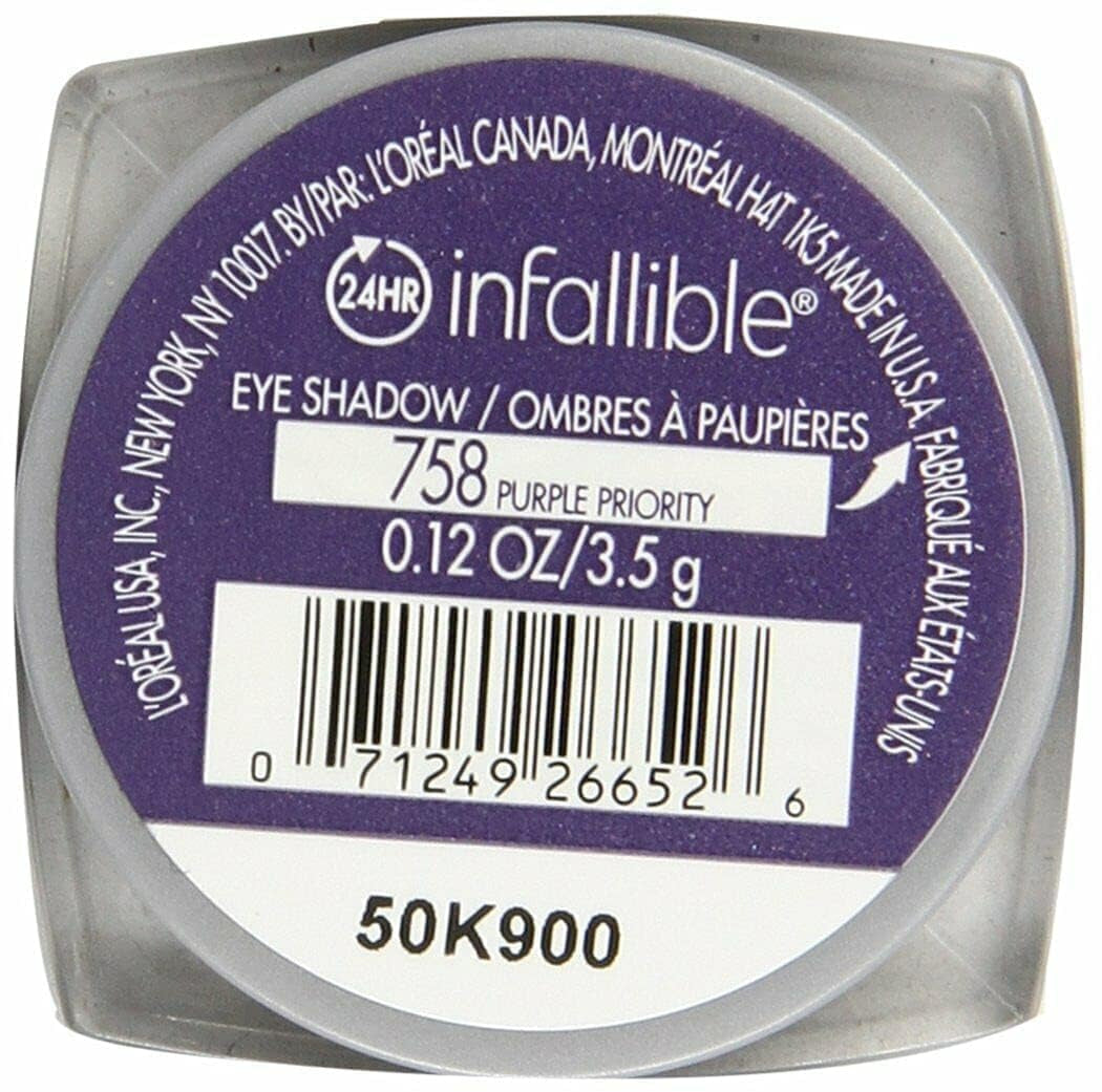 L'Oréal Paris Infallible 24HR Shadow, Purple Priority, 0.12 Oz.