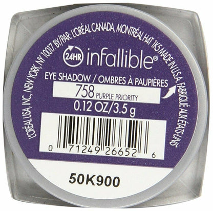 L'Oréal Paris Infallible 24HR Shadow, Purple Priority, 0.12 Oz.