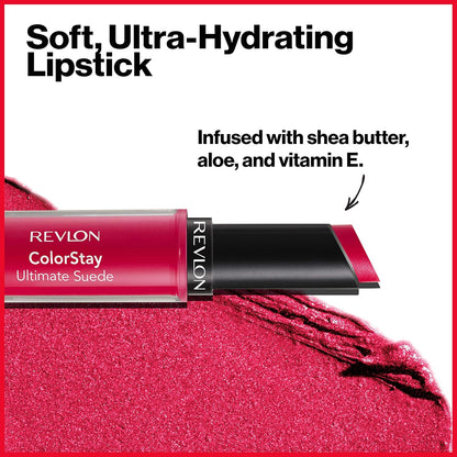 Colorstay Ultimate Suede Lipstick, Longwear Soft, Ultra-Hydrating High-Impact Lip Color, Formulated with Vitamin E, Wardrobe (047), 0.09 Oz
