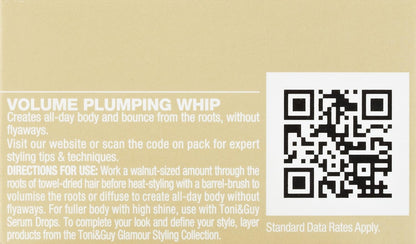 Toni&Guy Glamour Volume Plumping Whip, 2.82 Fluid Ounce