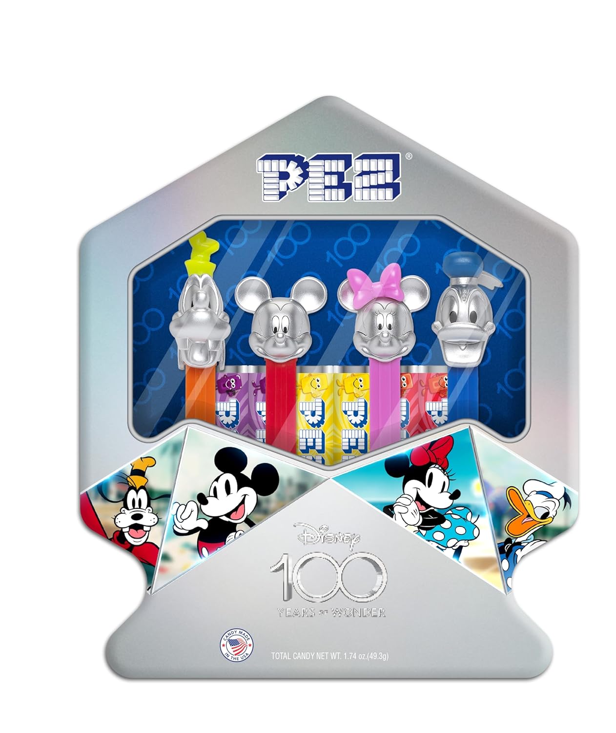 Disney 100 Years of Wonder-  Collectors Tin - 4 Dispensers Included- (49.3G)